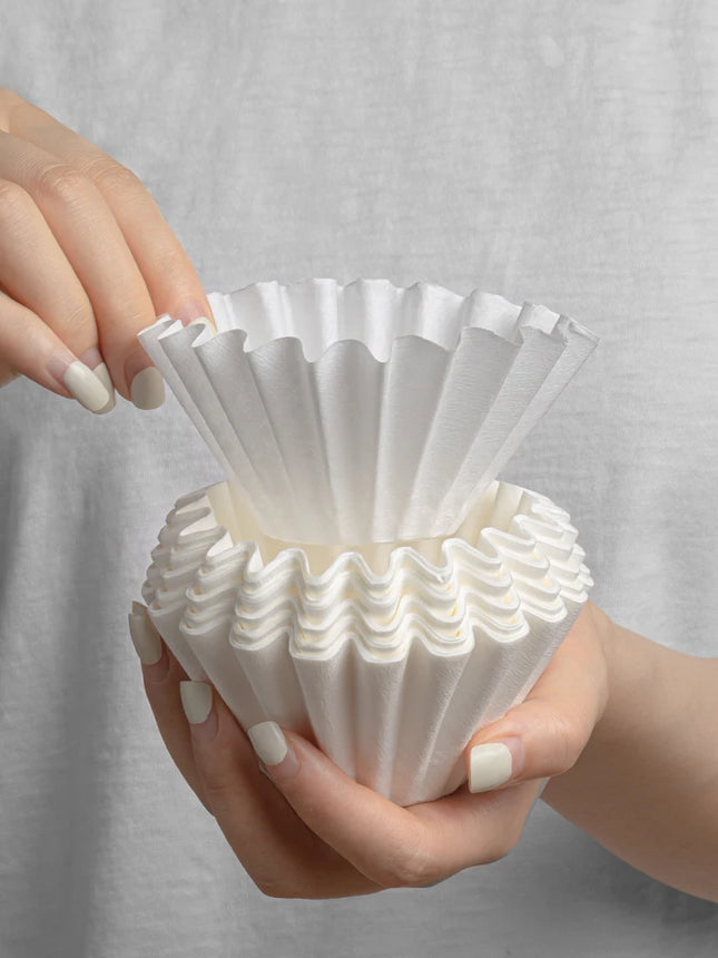 TIMEMORE 1-2Cups Basket Coffee Paper Filter Pour Over Filter Papers 50 Sheets;Fits B75 Coffee Dripper & 1-2 Cups Basket Dripper