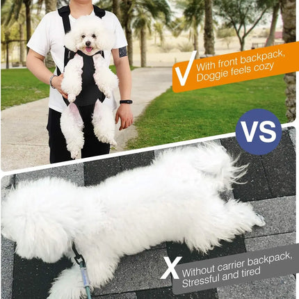 Pawaboo Adjustable Pet Front Carrier Backpack - S/M/L/XL, Locking Zipper, Hiking & Camping, 5 Colors