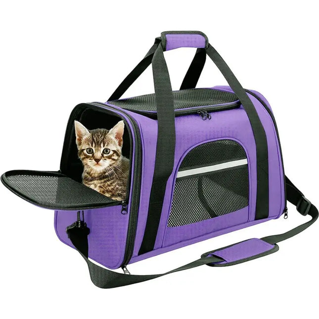 Airline Approved Soft Pet Carrier Bag - up to 20lbs, M/L, with Mat, 5 Colors