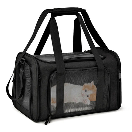 Airline Approved Soft-Side Dog & Cat Carrier Bag - M/L, Waterproof with Fleece Pad