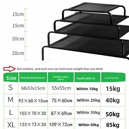 Outdoor Raised Dog Bed - Breathable Mesh Cover, Sturdy Metal Frame, Indoor & Outdoor Use