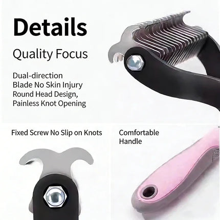 Double-Sided Pet Dematting Comb - Grooming Brush for Dogs & Cats