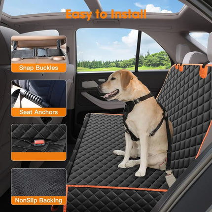 Dog Car Seat Cover Hammock - Waterproof Travel Mat for Small, Medium & Large Dogs