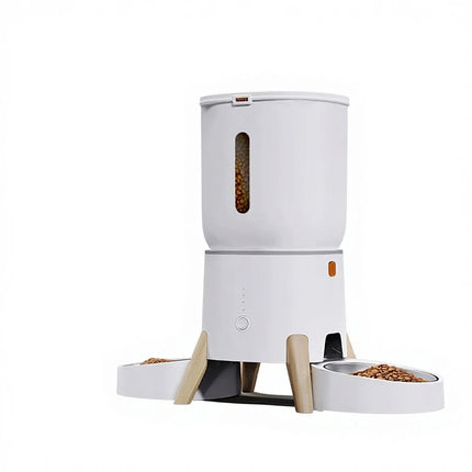YTYIN 5L Smart App-Controlled Dual-Bowl Automatic Pet Feeder - Stainless Steel, Timer for Cats & Dogs