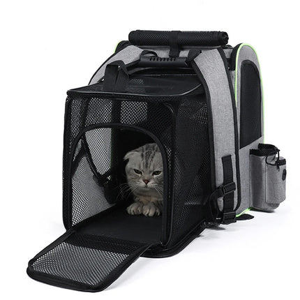 Expandable Cat Carrier Backpack with Shade Cover - Breathable Oxford Mesh, 4 Colors