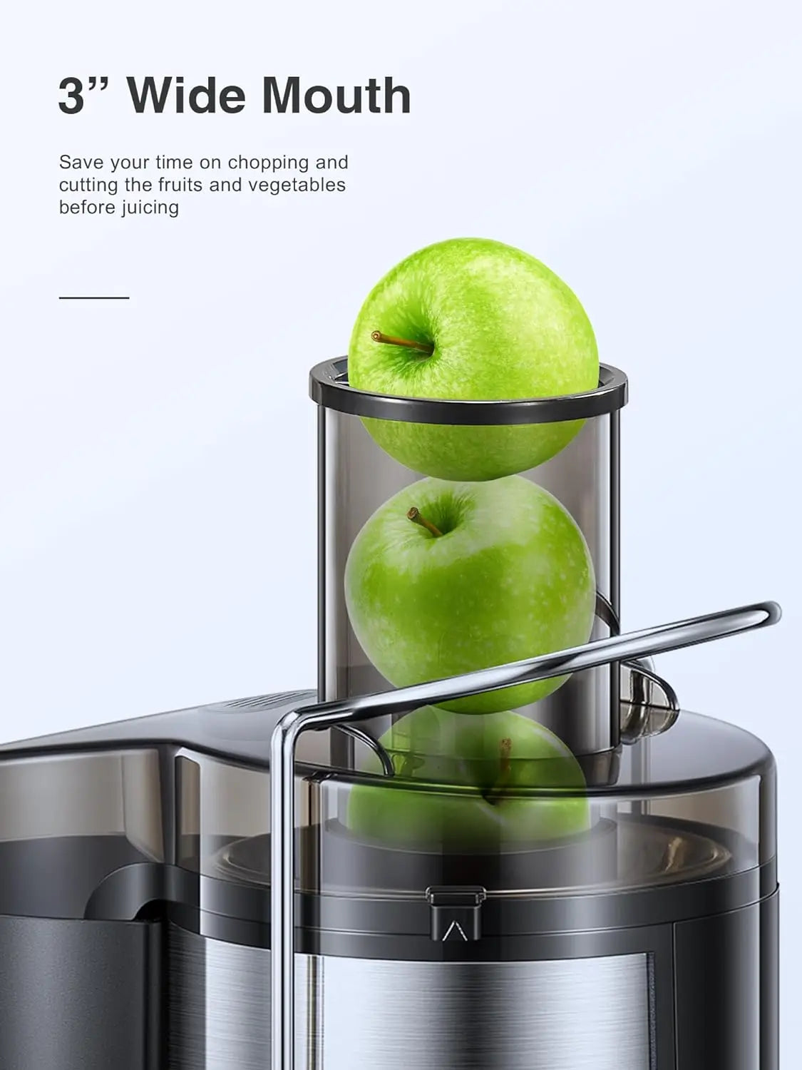 Juicer Machine, 800W Centrifugal Juicer Extractor with Wide Mouth 3” Feed Chute for Fruit Vegetable, Easy to Clean, Stainle