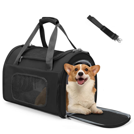 Cute Pet Carrier Backpack - Shoulder & Crossbody, Travel & Hiking, Pink/Black/Peacock Blue/Green