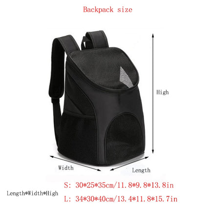 Foldable Breathable Nylon Pet Backpack - Travel Carrier Bag, S/L, Black/Red/Blue/Coffee