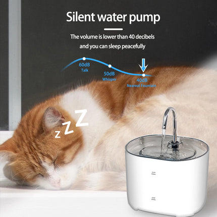 2.2L Ultra-Quiet Cat Water Fountain with Filter - 73oz Indoor Pet Water Dispenser for Cats & Dogs