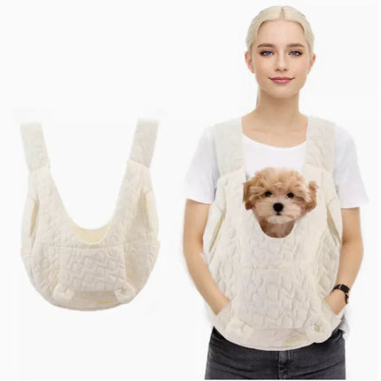 Windproof Waterproof Cotton Pet Chest Bag - Hands-Free Carrier up to 4kg, M, 4 Colors