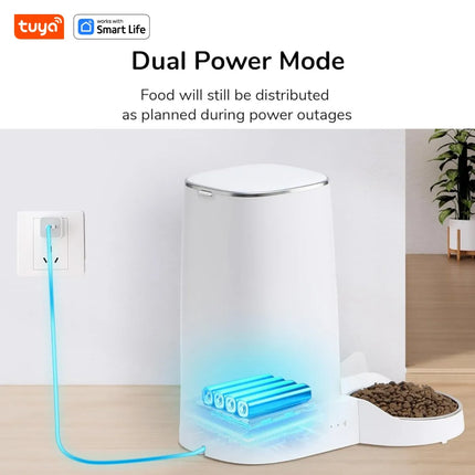 4L WiFi Smart Automatic Pet Feeder - App Control, Up to 10 Meals/Day, Single or Double Bowl