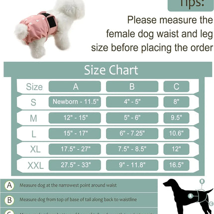 Washable Female Dog Diapers Premium Reusable Diapers for Doggie in Heat Highly Absorbent Dog Diapers Female for Pet Incontinence