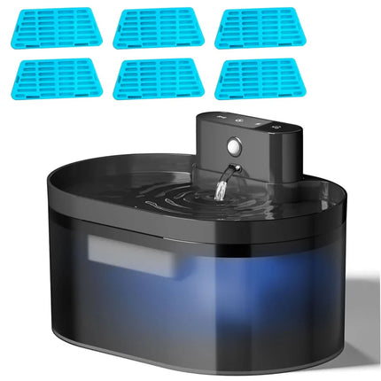 2.2L Wireless Rechargeable Cat Water Fountain - Motion Sensor, 3 Flow Modes, 4-Layer Filter