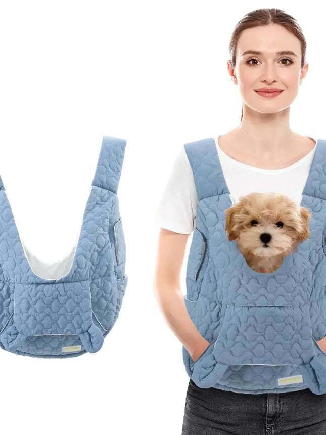 Windproof Waterproof Cotton Pet Chest Bag - Hands-Free Carrier up to 4kg, M, 4 Colors