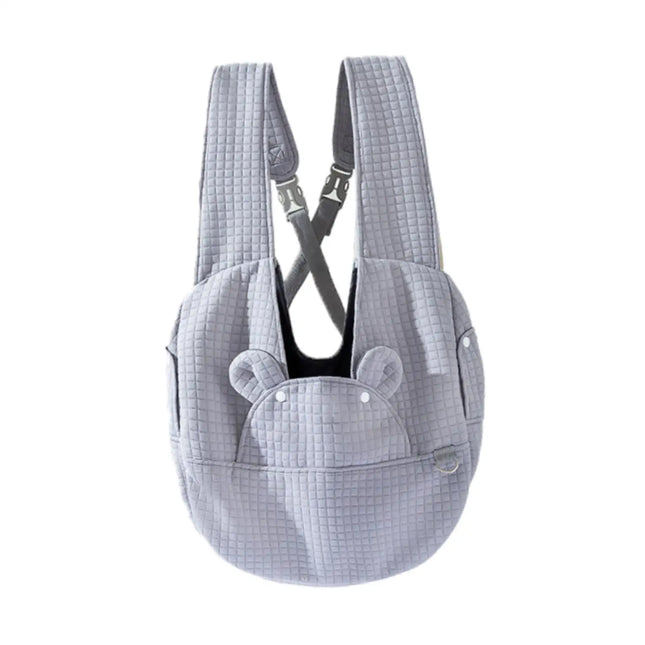 Large Capacity Breathable Pet Carrier Bag - 38x14x41cm, Multifunction, Gray/White