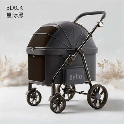 Portable 3-Wheel Pet Stroller - Foldable Dog & Cat Jogger with Storage Basket