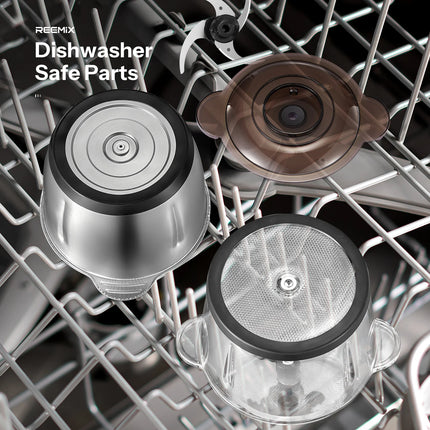 Food Processors with 2 Large Bowls(12 Cup+12 Cup), Reemix Electric Chopper with Powerful 500W Copper Motor
