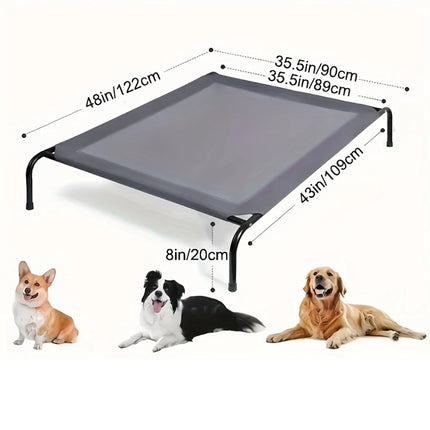Outdoor Portable Elevated Dog Bed - Breathable Nylon Mesh for Camping & Beach, All Pet Sizes