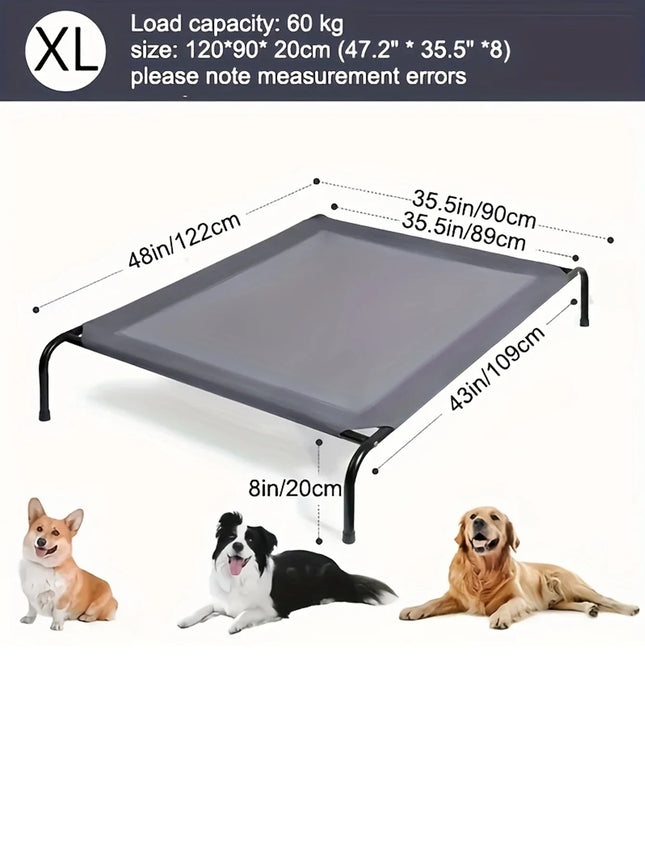 Outdoor Portable Elevated Dog Bed - Breathable Nylon Mesh for Camping & Beach, All Pet Sizes