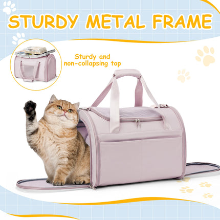 Cute Pet Carrier Backpack - Shoulder & Crossbody, Travel & Hiking, Pink/Black/Peacock Blue/Green