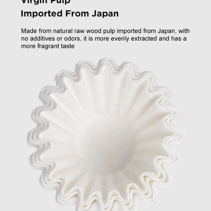 TIMEMORE 1-2Cups Basket Coffee Paper Filter Pour Over Filter Papers 50 Sheets, Fits B75 Coffee Dripper & 1-2 Cups Basket Dripper