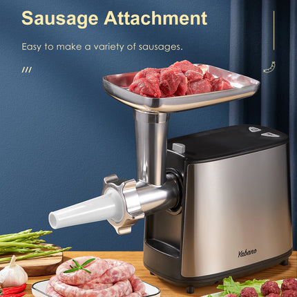 Electric Meat Grinder, Heavy Duty Meat Mincer, Sausage Stuffer Maker, Food Grinder with Sausage & Kubbe Kit, 2 Grinder Plates