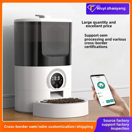 Smart Dual-Bowl Automatic Pet Feeder - Timer & App Control, Anti-Theft Design for Cats & Dogs