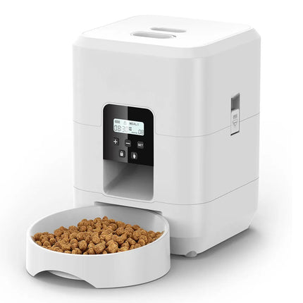 ZYfeeder Smart Automatic Cat Feeder - Button or WiFi, LCD Timer, 50-100g Portions for Cats & Dogs