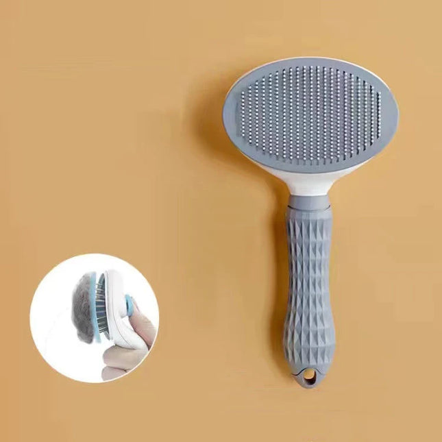 Pet Grooming Brush & Stainless Steel Comb for Dogs & Cats - Long Hair Detangling Tool