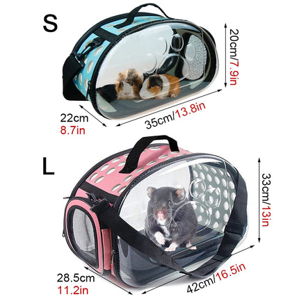 EVA Foldable Transparent Pet Carrier - S(35x20x22cm, up to 1.5kg) / L(42x33x28cm, up to 4kg), 5 Colors