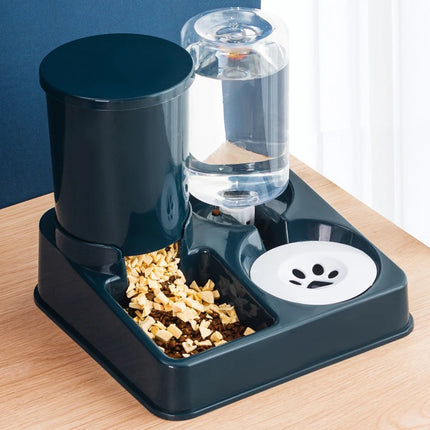 2-in-1 Gravity Pet Feeder & Water Dispenser Set - Tilted Automatic Food and Water for Cats & Dogs