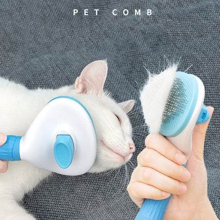 Pet Grooming Brush & Stainless Steel Comb for Dogs & Cats - Long Hair Detangling Tool