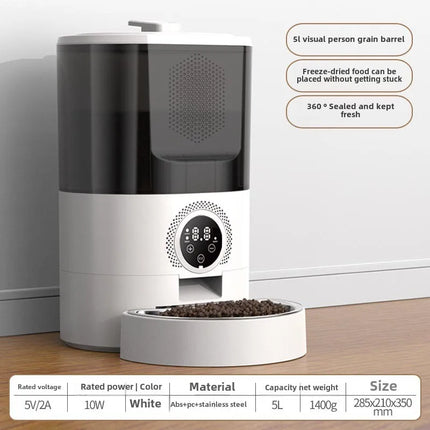 Smart Dual-Bowl Automatic Pet Feeder - Timer & App Control, Anti-Theft Design for Cats & Dogs
