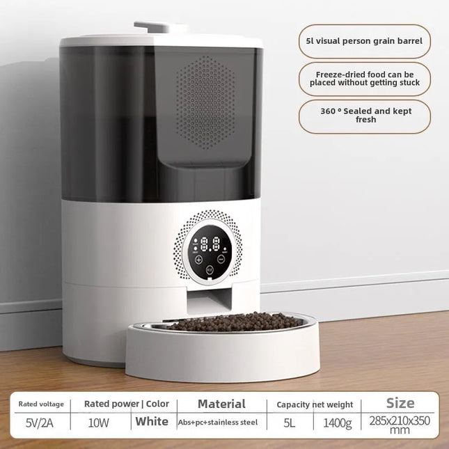 Smart Dual-Bowl Automatic Pet Feeder - Timer & App Control, Anti-Theft Design for Cats & Dogs
