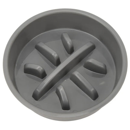 Slow Feeder Dog Bowl - Improve Digestion, Prevent Choking, ABS Plastic, Gray
