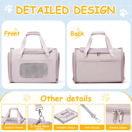Cute Pet Carrier Backpack - Shoulder & Crossbody, Travel & Hiking, Pink/Black/Peacock Blue/Green