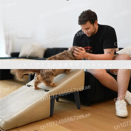 Dog Ramp For Bed Foldable Dog Vehicle Stairs Footrest Stool For Small Breed Animal Multi-functional Non-Slip Vehicle Safety Ramp