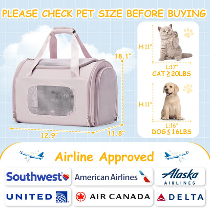 Cute Pet Carrier Backpack - Shoulder & Crossbody, Travel & Hiking, Pink/Black/Peacock Blue/Green