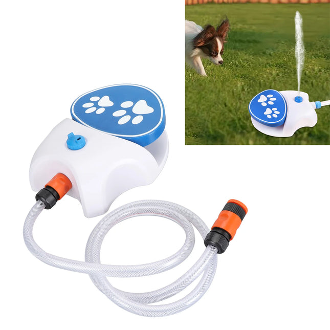 Paw Activated Outdoor Dog Water Fountain - Step-On Dispenser with Hose for Lawn