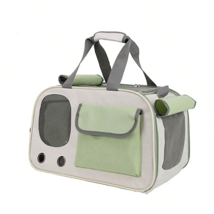 Oxford Pet Carrier Bag - Portable Travel Bag for Cats & Dogs, up to 14lbs, Green/Yellow/Black