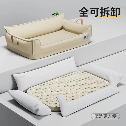 Orthopedic Leather Dog Sofa Bed - Waterproof, Non-Slip Bottom, Detachable (M/L/XL)