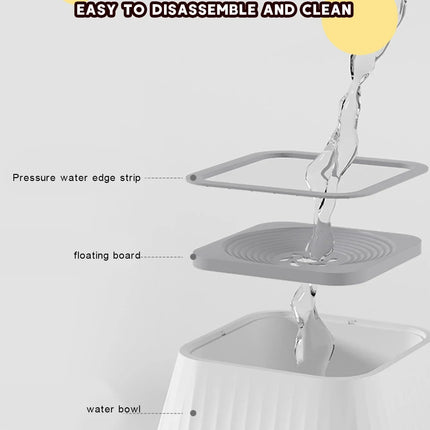 Pet Water Bowl with Floating Plates - No Spill, Anti-Splash, Slow Feeder for Dogs