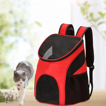 Foldable Breathable Nylon Pet Backpack - Travel Carrier Bag, S/L, Black/Red/Blue/Coffee