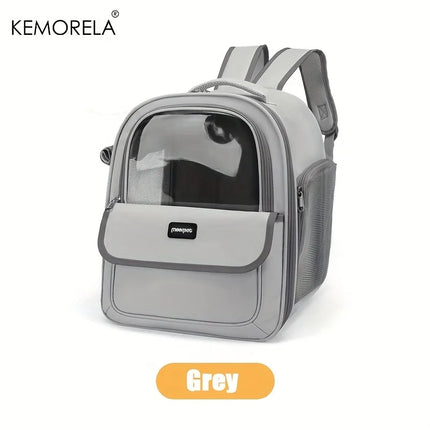 Large Transparent Capsule Pet Backpack - Breathable Outdoor Carrier, Yellow/Pink/Black/Grey
