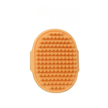 Dog Bath & Grooming Brush with Rubber Bristles - Adjustable Ring Handle for Dogs & Cats