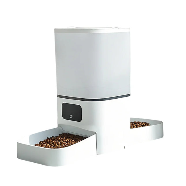 6L Smart Automatic Pet Feeder - Tuya App Timer Control, Stainless Steel Double Bowl for Dogs & Cats