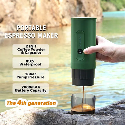 Tcolors USB coffee maker Capsule and Ground Coffee Machine Maker for Camping Outdoor With 100ml Large Water tank