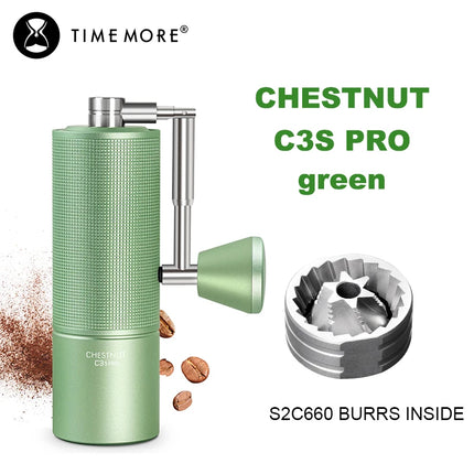 TIMEMORE Chestnut C3S Pro / C3ESP Pro Manual Coffee Grinder With Foldable Crank S2C Burr Inside Portable Hand Espresso Grinder