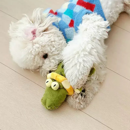 Automatic Flapping Plush Dog Toy - Motion-Activated Squeaky Self-Play Toy for Indoor Dogs