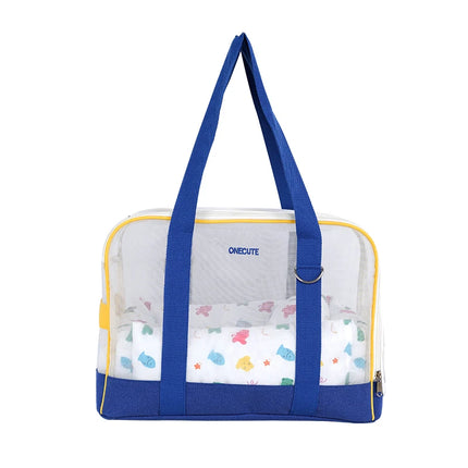 Breathable Nylon Pet Carrier Backpack - up to 6kg, Bag + Mat Options, Blue/Gray
